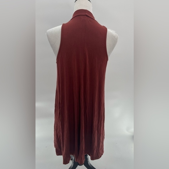 SILENCE + NOISE Mock Neck Mini Swing Dress Sleeveless Swingy Drapey Stretchy - Picture 3 of 6